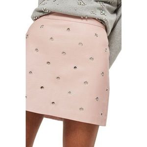 🛍 TopShop Grommet Faux Leather Skirt